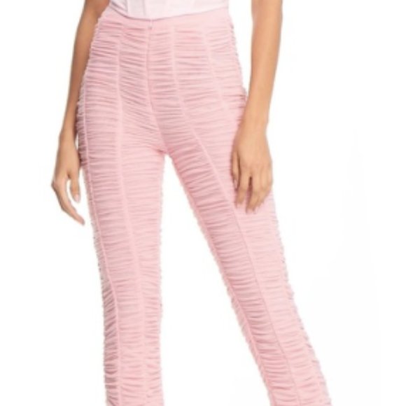 I.AM.GIA Ophelia pink ruched mesh zip up pants - Picture 1 of 2